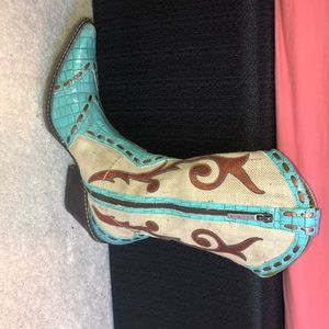 Donald J Pliner Turqouise Cowboy Boot